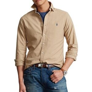 Polo by Ralph Lauren Blake Men's Beige Khaki Tan Button Down Shirt XL